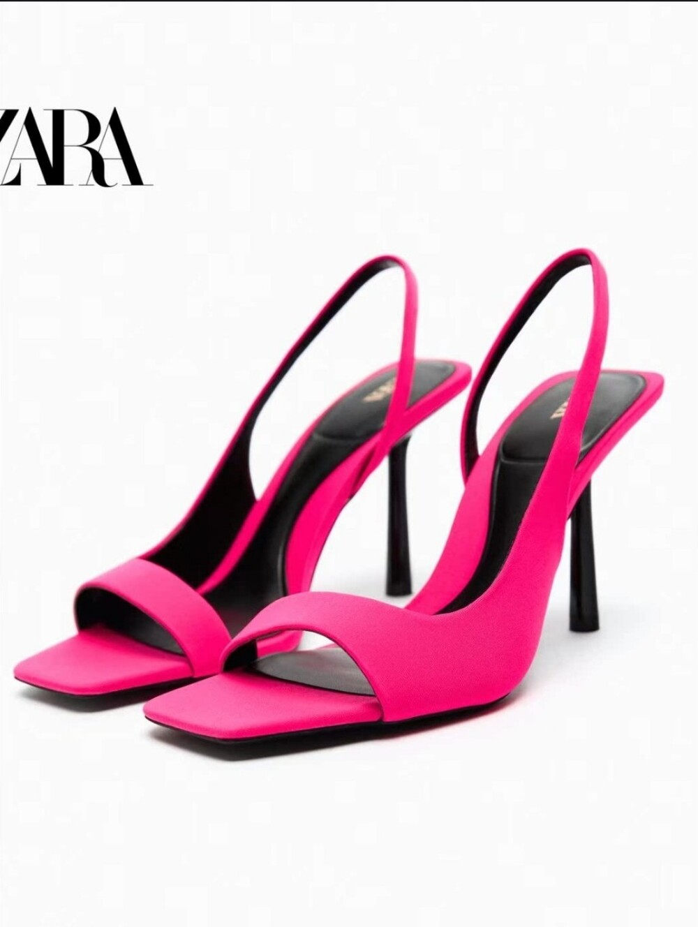 Zara Vibrant Pink Slingback Heels Us 7.5